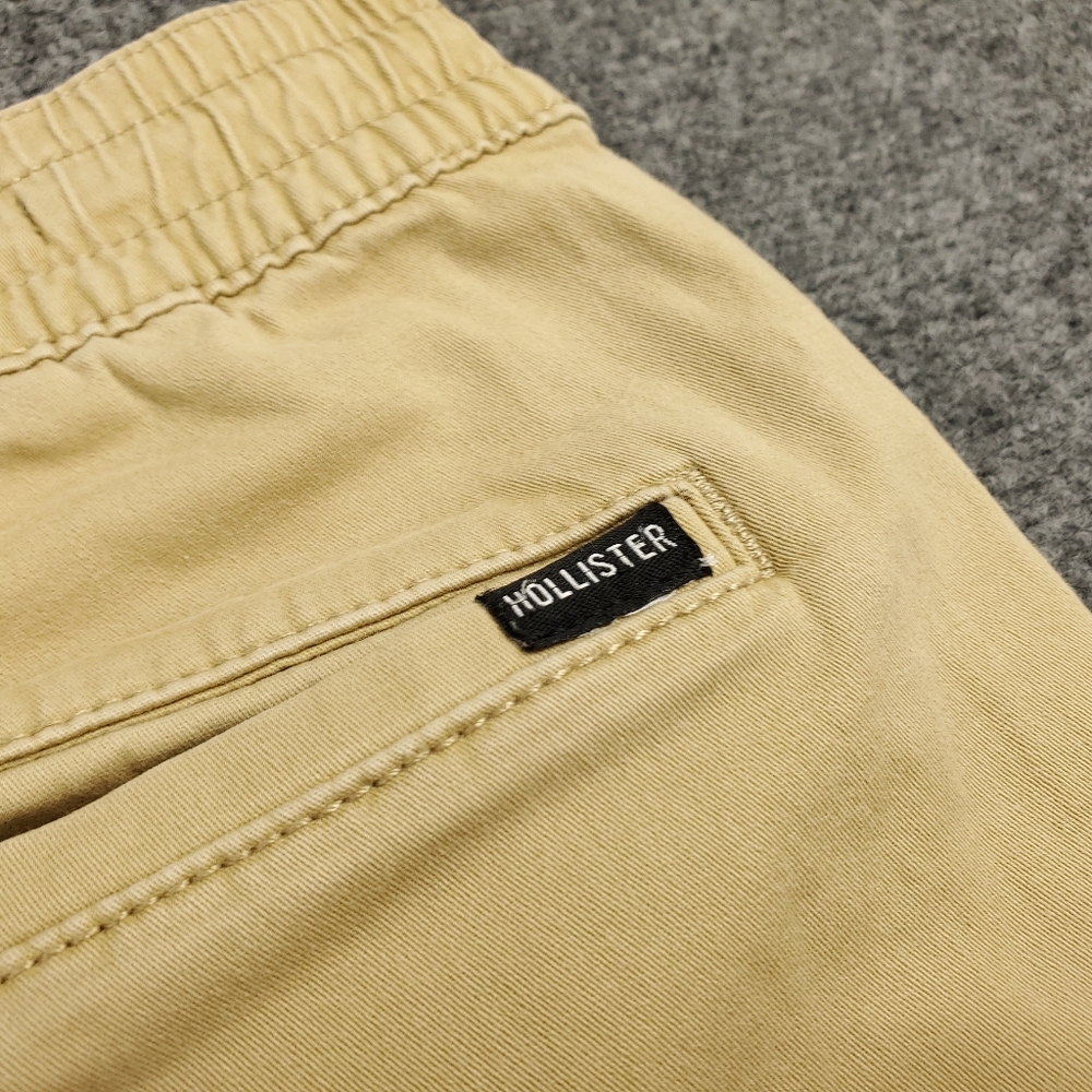 Hollister Skinny Jogger Pants Mens Medium Advanced Stretch Khaki Beige Cuffed - Picture 7 of 8